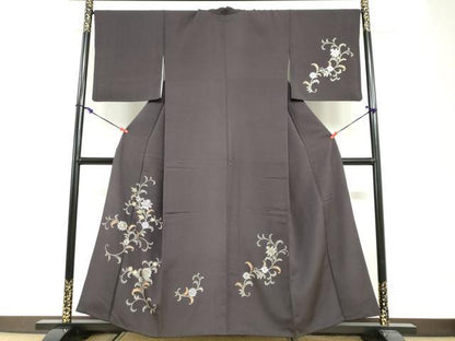 平和屋着物●訪問着　更紗花唐草文　金銀彩　正絹　逸品　DABG2350ud