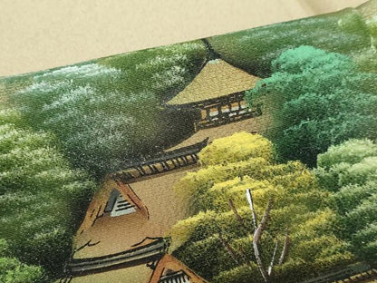 平和屋着物●訪問着　作家物　手描き　樹林風景文　暈し染め　金彩　正絹　逸品　DABG2352ud