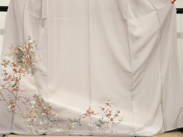 平和屋着物●訪問着　短冊吉祥草花文　暈し染め　金銀彩　ロング丈　正絹　逸品　DABG2357ud