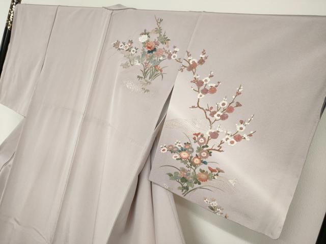 平和屋着物●訪問着　短冊吉祥草花文　暈し染め　金銀彩　ロング丈　正絹　逸品　DABG2357ud