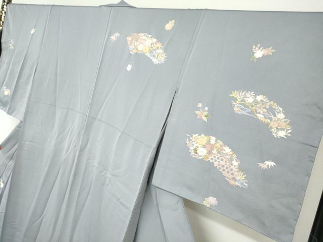 平和屋着物●創業460年・千總　訪問着　駒刺繍　流水草花籬文　金彩　高島屋扱い　正絹　逸品　未使用　DABG2365ud