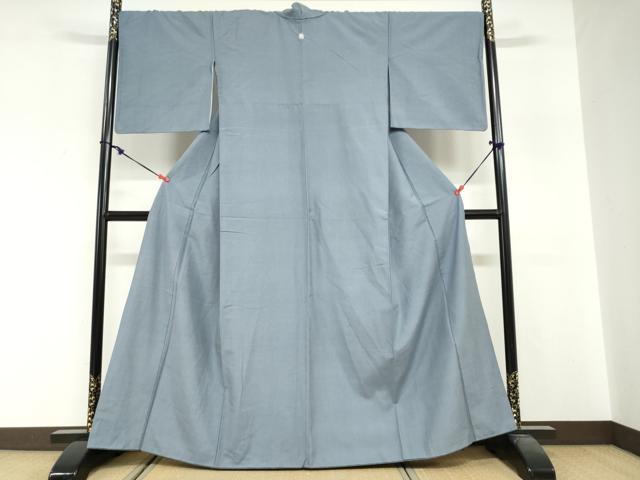 平和屋着物●上質な紬　錆鼠色　正絹　逸品　DABG2368ud