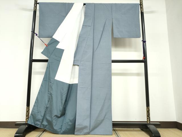平和屋着物●上質な紬　錆鼠色　正絹　逸品　DABG2368ud