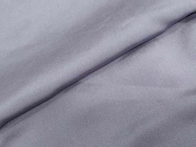 平和屋着物●上質なお召　色無地　薄鼠色　正絹　逸品　DABG2372ud