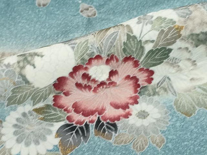 平和屋着物●訪問着　熨斗草花文　暈し染め　金彩　さが美扱い　正絹　逸品　DABG2373ud