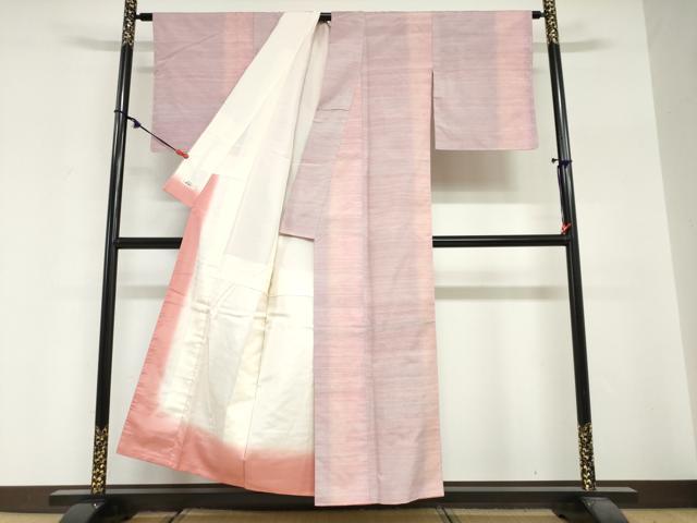 平和屋着物●紅花紬　米沢　霞文　やまと誂製　正絹　逸品　DABG2382ud