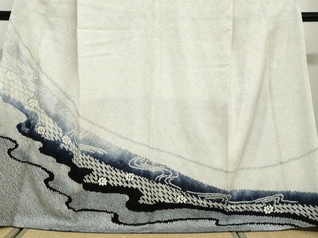 平和屋着物●訪問着　総絞り　流水花文　暈し染め　やまと誂製　正絹　逸品　DABG2384ud