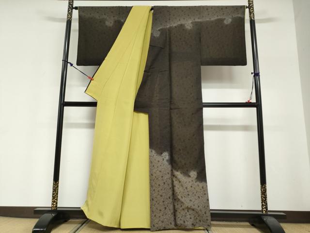 平和屋着物●訪問着　更紗花唐草文　暈し染め　通し胴裏　カラー胴裏：芥子色　正絹　逸品　DABG2394ud