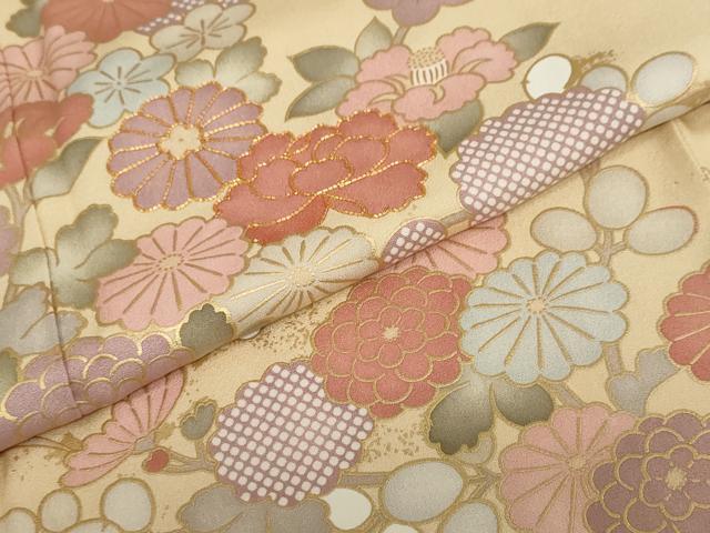 平和屋着物●訪問着　駒刺繍　枝花文　金彩　正絹　逸品　DABG2403ud