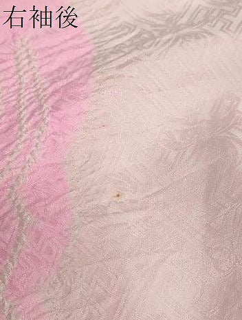 平和屋着物●振袖用長襦袢　袷　絞り　束ね熨斗草花文　半衿刺繍　正絹　逸品　DABG2411ud