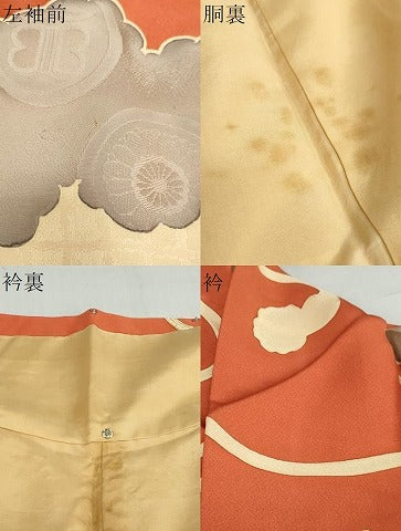 平和屋着物●上質な小紋　地紋起こし　雲霞花丸文　正絹　逸品　DABG2414ud