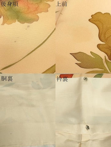 平和屋着物●上質な小紋　地紋起こし　更紗花唐草文　暈し染め　正絹　逸品　DABG2418ud