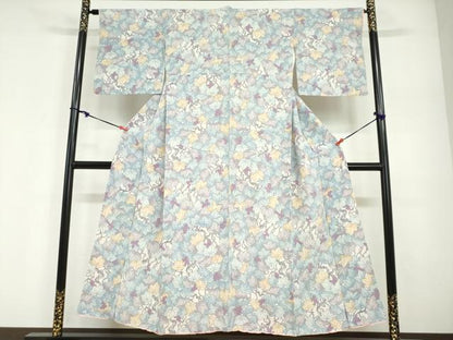 平和屋着物●上質な小紋　葡萄蔦の葉文　正絹　逸品　DABG2421ud