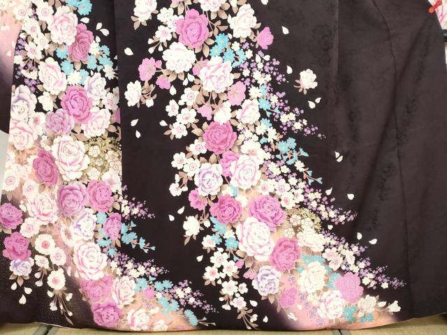 平和屋着物▽豪華振袖 駒刺繍 色紙重ね花文 金彩 正絹 逸品 CABC1526th