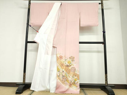 平和屋着物●豪華色留袖　駒刺繍　正倉院鳳凰花車文　暈し染め　金銀彩　正絹　逸品　DABG2438ud