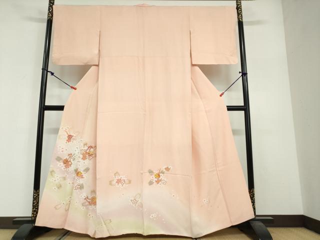 平和屋着物●豪華色留袖　駒刺繍　草花鈴文　暈し染め　金彩　正絹　逸品　DABG2442ud