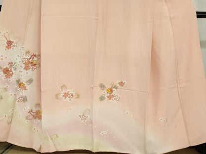 平和屋着物●豪華色留袖　駒刺繍　草花鈴文　暈し染め　金彩　正絹　逸品　DABG2442ud