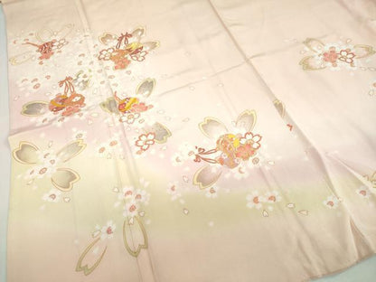 平和屋着物●豪華色留袖　駒刺繍　草花鈴文　暈し染め　金彩　正絹　逸品　DABG2442ud