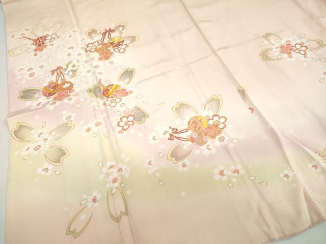 平和屋着物●豪華色留袖　駒刺繍　草花鈴文　暈し染め　金彩　正絹　逸品　DABG2442ud