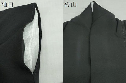 平和屋着物●ブライダルファッションデザイナー・桂由美　黒留袖　草花文　暈し染め　金銀彩　正絹　逸品　DABG2445ud