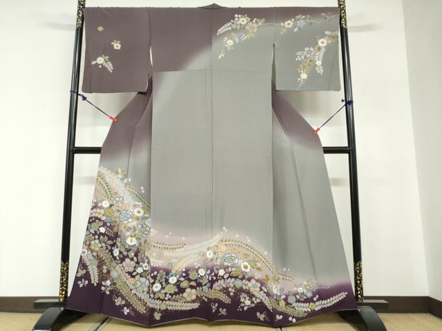 平和屋着物●訪問着　辻が花　暈し染め　金彩　正絹　逸品　DABG2458ud