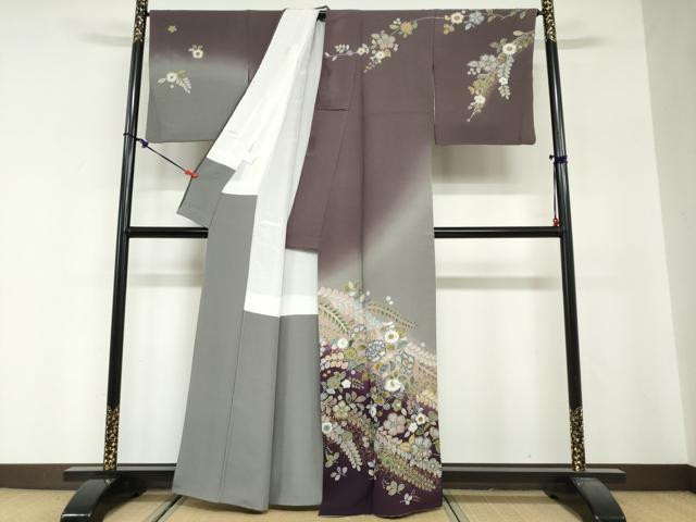 平和屋着物●訪問着　辻が花　暈し染め　金彩　正絹　逸品　DABG2458ud