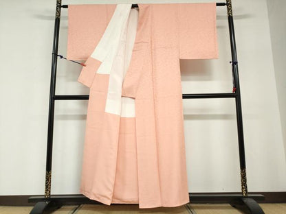 平和屋着物●上質な色無地　枝梅地紋　宍色　正絹　逸品　未使用　DABG2474ud