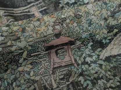 平和屋着物●都喜ヱ門　本場大島紬　総絣　風景文　藤絹織物謹製　正絹　逸品　DABG2475ud