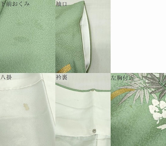 平和屋着物●訪問着　手描き　枝垂れ花文　金彩　正絹　逸品　DABG2479ud