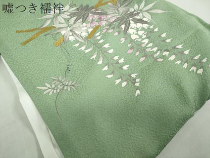平和屋着物●訪問着　手描き　枝垂れ花文　金彩　正絹　逸品　DABG2479ud