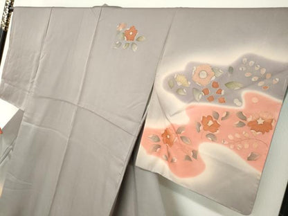 平和屋着物●訪問着　駒刺繍　辻が花　暈し染め　正絹　逸品　未使用　DABG2482ud