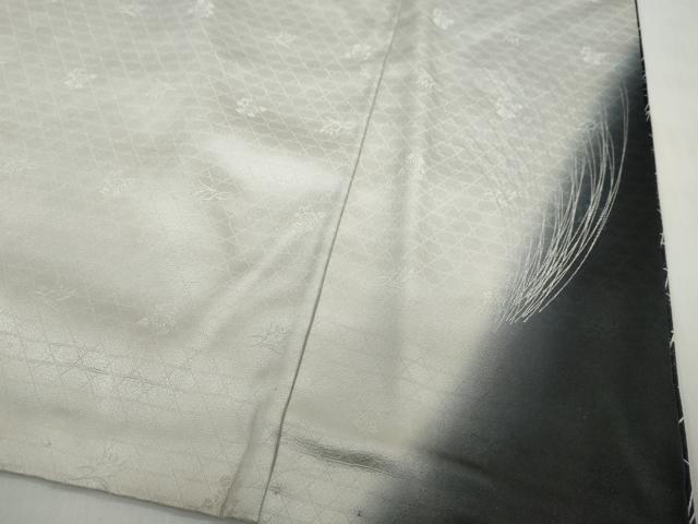 平和屋着物●訪問着　刺繍　地紙草花文　たたき染め　銀彩　正絹　逸品　DABG2483ud