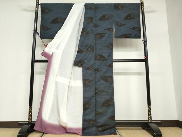 平和屋着物●本場大島紬　7マルキ　舞葉文　まるやま扱い　正絹　逸品　DABG2487ud