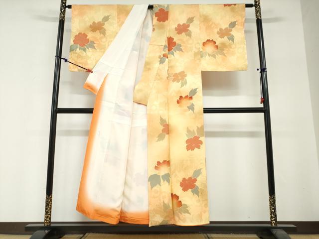 平和屋着物●上質な小紋　地紋起こし　舞花文　正絹　逸品　DABG2488ud