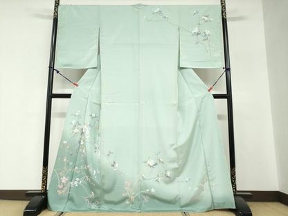 平和屋着物●訪問着　友禅　作家物　枝花文　暈し染め　正絹　逸品　未使用　DABG2491ud