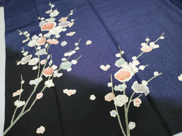 平和屋着物●訪問着　枝花文　暈し染め　金彩　正絹　逸品　DABG2496ud