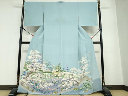 平和屋着物●豪華色留袖　友禅　作家物　風景草花文　暈し染め　正絹　逸品　DABG2499ud