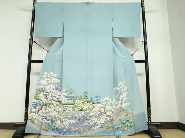 平和屋着物●豪華色留袖　友禅　作家物　風景草花文　暈し染め　正絹　逸品　DABG2499ud