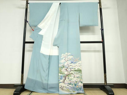 平和屋着物●豪華色留袖　友禅　作家物　風景草花文　暈し染め　正絹　逸品　DABG2499ud