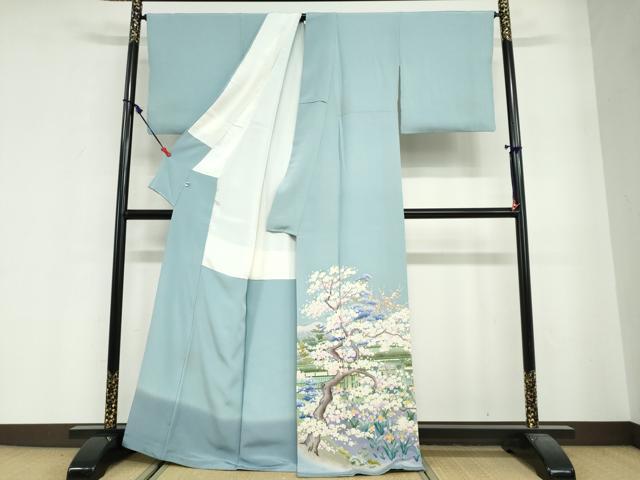 平和屋着物●豪華色留袖　友禅　作家物　風景草花文　暈し染め　正絹　逸品　DABG2499ud