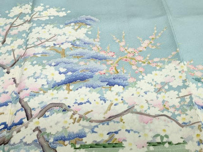 平和屋着物●豪華色留袖　友禅　作家物　風景草花文　暈し染め　正絹　逸品　DABG2499ud