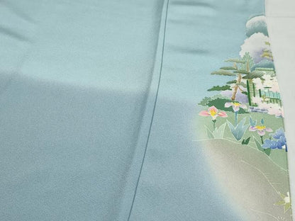 平和屋着物●豪華色留袖　友禅　作家物　風景草花文　暈し染め　正絹　逸品　DABG2499ud
