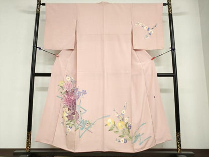 平和屋着物●本加賀友禅作家　志田弘子　訪問着　草花文　正絹　逸品　DABG2504ud