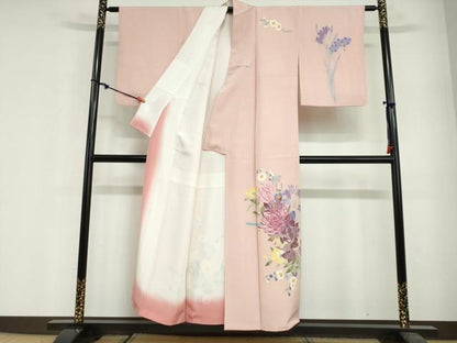 平和屋着物●本加賀友禅作家　志田弘子　訪問着　草花文　正絹　逸品　DABG2504ud