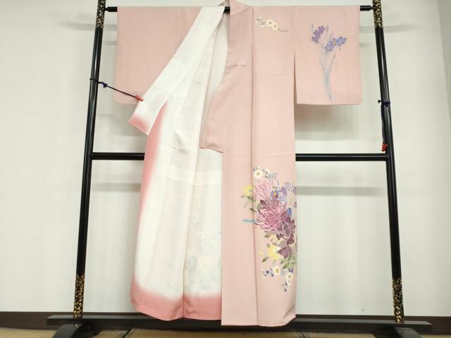 平和屋着物●本加賀友禅作家　志田弘子　訪問着　草花文　正絹　逸品　DABG2504ud