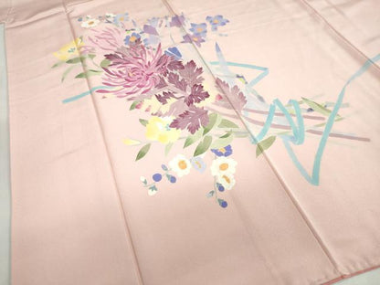 平和屋着物●本加賀友禅作家　志田弘子　訪問着　草花文　正絹　逸品　DABG2504ud