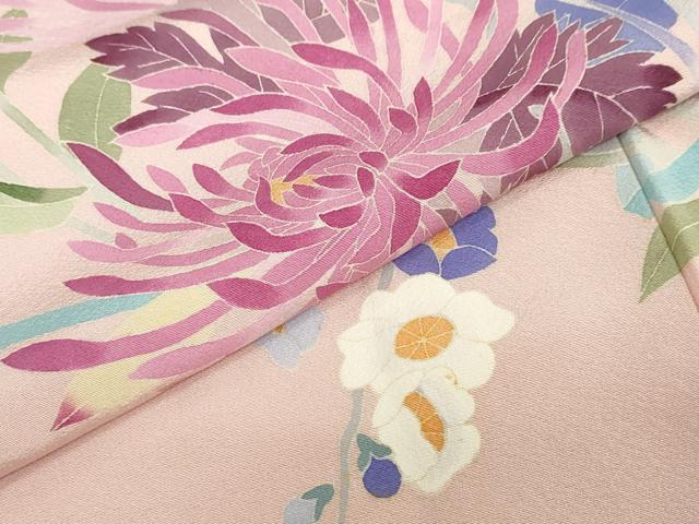 平和屋着物●本加賀友禅作家　志田弘子　訪問着　草花文　正絹　逸品　DABG2504ud