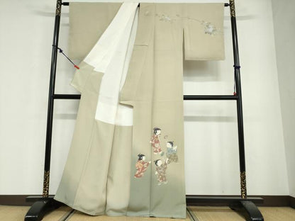 平和屋着物●十日町友禅作家　関口遼一　訪問着　童子遊び　暈し染め　正絹　逸品　DABG2507ud
