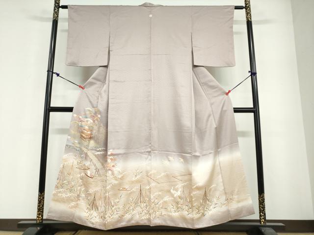 平和屋着物●豪華色留袖　流水風景花鳥文　暈し染め　金彩　正絹　逸品　DABG2510ud