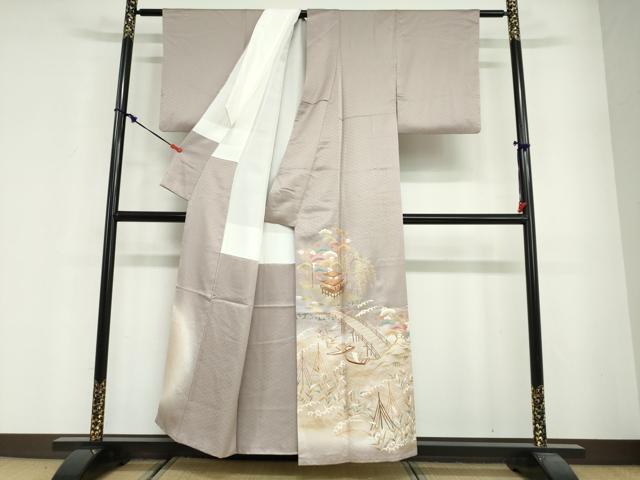 平和屋着物●豪華色留袖　流水風景花鳥文　暈し染め　金彩　正絹　逸品　DABG2510ud